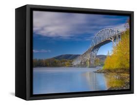 USA, Vermont, Lake Champlain, Chimney Point Bridge Between Chimney Point Vt and Crown Point Ny-Alan Copson-Framed Stretched Canvas