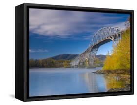 USA, Vermont, Lake Champlain, Chimney Point Bridge Between Chimney Point Vt and Crown Point Ny-Alan Copson-Framed Stretched Canvas