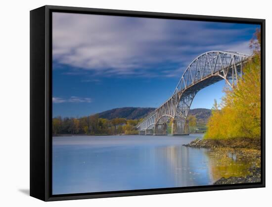 USA, Vermont, Lake Champlain, Chimney Point Bridge Between Chimney Point Vt and Crown Point Ny-Alan Copson-Framed Stretched Canvas