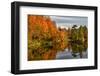 USA, Vermont, Morrisville. Lake Lamoille Reflecting Fall Foliage-Bill Bachmann-Framed Photographic Print