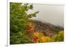 USA, Vermont, New England, Stowe Mt. Mansfield parking lot view with fog on mountains-Alison Jones-Framed Photographic Print