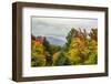 USA, Vermont, New England, Stowe Mt. Mansfield parking lot view with fog on mountains-Alison Jones-Framed Photographic Print