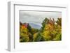 USA, Vermont, New England, Stowe Mt. Mansfield parking lot view with fog on mountains-Alison Jones-Framed Photographic Print