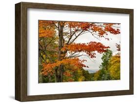 USA, Vermont, New England, Stowe Mt. Mansfield parking lot view-Alison Jones-Framed Photographic Print