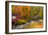 USA, Vermont, Stowe, red mill on Little River as it flows south of Stowe to Winooski River-Alison Jones-Framed Photographic Print