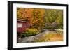 USA, Vermont, Stowe, red mill on Little River as it flows south of Stowe to Winooski River-Alison Jones-Framed Photographic Print