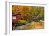 USA, Vermont, Stowe, red mill on Little River as it flows south of Stowe to Winooski River-Alison Jones-Framed Photographic Print