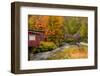 USA, Vermont, Stowe, red mill on Little River as it flows south of Stowe to Winooski River-Alison Jones-Framed Photographic Print