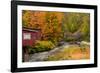 USA, Vermont, Stowe, red mill on Little River as it flows south of Stowe to Winooski River-Alison Jones-Framed Photographic Print