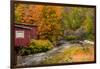 USA, Vermont, Stowe, red mill on Little River as it flows south of Stowe to Winooski River-Alison Jones-Framed Photographic Print