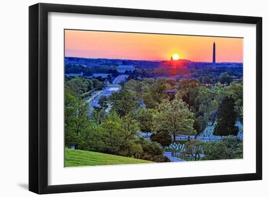 USA, Virginia, Arlington, Arlington National Cemetery at Sunrise-Hollice Looney-Framed Photographic Print