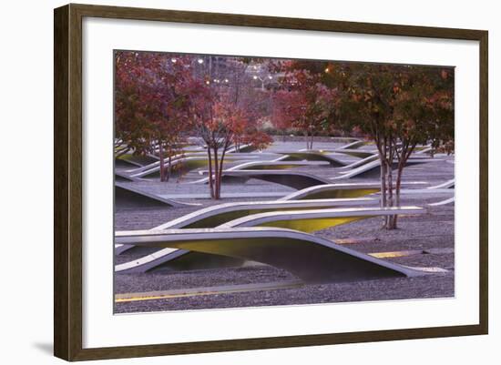 USA, Virginia, Arlington the Pentagon, Pentagon 911 Memorial, Dawn-Walter Bibikow-Framed Photographic Print