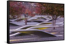 USA, Virginia, Arlington the Pentagon, Pentagon 911 Memorial, Dawn-Walter Bibikow-Framed Stretched Canvas