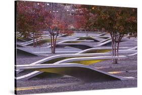 USA, Virginia, Arlington the Pentagon, Pentagon 911 Memorial, Dawn-Walter Bibikow-Stretched Canvas