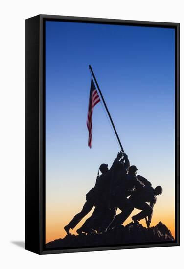 Usa, Virginia, Arlington, Us Marine and Iwo Jima Memorial, Dawn-Walter Bibikow-Framed Stretched Canvas