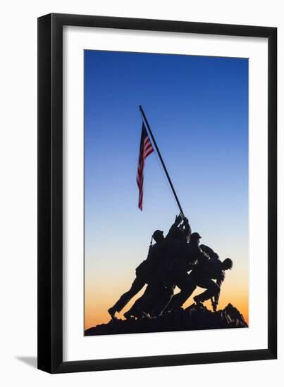 Usa, Virginia, Arlington, Us Marine and Iwo Jima Memorial, Dawn-Walter Bibikow-Framed Photographic Print