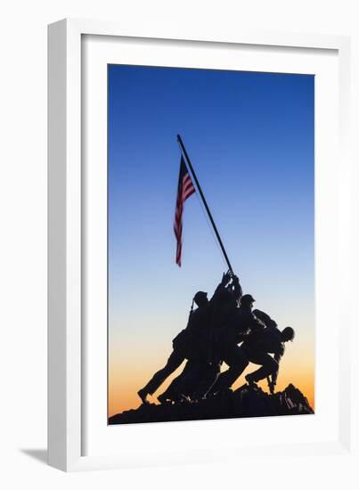 Usa, Virginia, Arlington, Us Marine and Iwo Jima Memorial, Dawn-Walter Bibikow-Framed Photographic Print