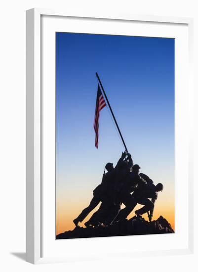 Usa, Virginia, Arlington, Us Marine and Iwo Jima Memorial, Dawn-Walter Bibikow-Framed Photographic Print