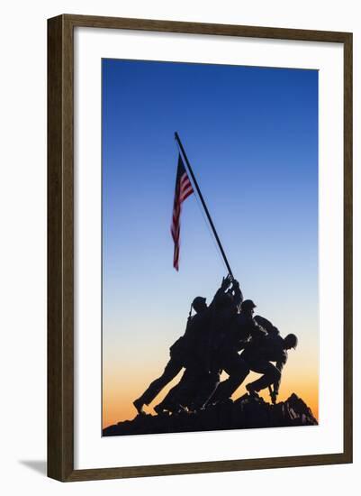 Usa, Virginia, Arlington, Us Marine and Iwo Jima Memorial, Dawn-Walter Bibikow-Framed Photographic Print