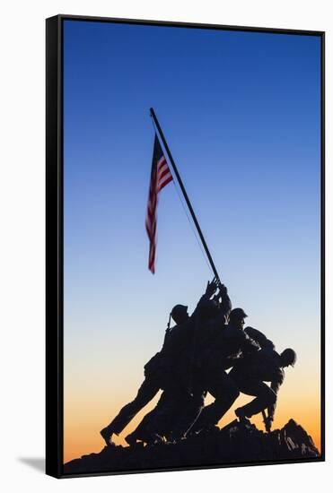 Usa, Virginia, Arlington, Us Marine and Iwo Jima Memorial, Dawn-Walter Bibikow-Framed Stretched Canvas