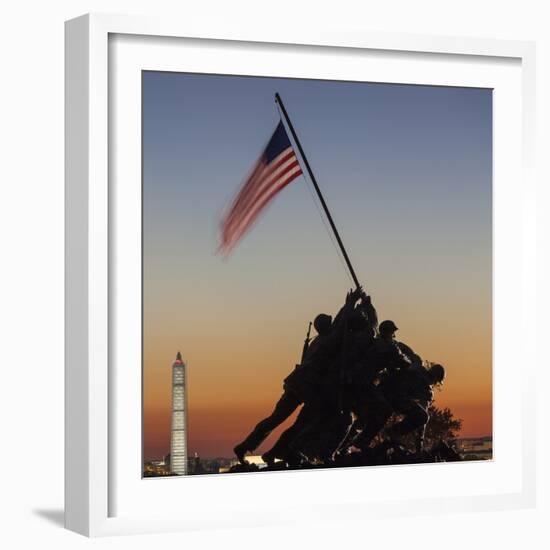 USA, Virginia, Arlington, Us Marine and Iwo Jima Memorial, Dawn-Walter Bibikow-Framed Photographic Print