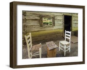 USA, Virginia, Mabry Mill. Checkers Board on Barrel-Don Paulson-Framed Photographic Print