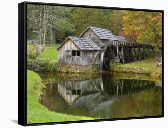 USA, Virginia, Mabry Mill. Composite of Mill and Pond-Don Paulson-Framed Stretched Canvas