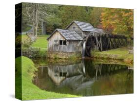 USA, Virginia, Mabry Mill. Composite of Mill and Pond-Don Paulson-Stretched Canvas