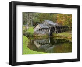 USA, Virginia, Mabry Mill. Composite of Mill and Pond-Don Paulson-Framed Photographic Print