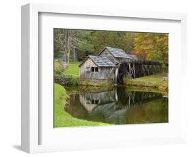 USA, Virginia, Mabry Mill. Composite of Mill and Pond-Don Paulson-Framed Photographic Print