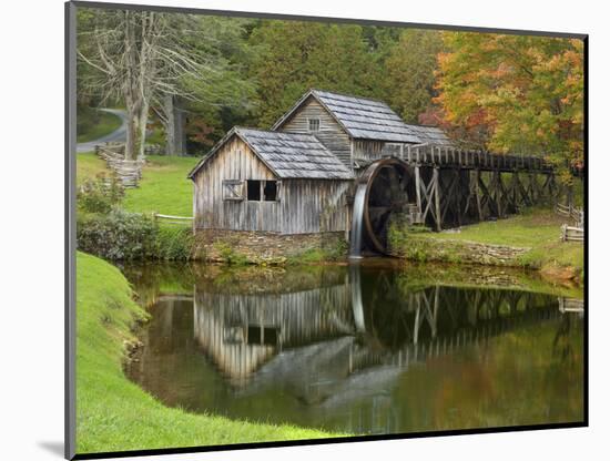 USA, Virginia, Mabry Mill. Composite of Mill and Pond-Don Paulson-Mounted Photographic Print