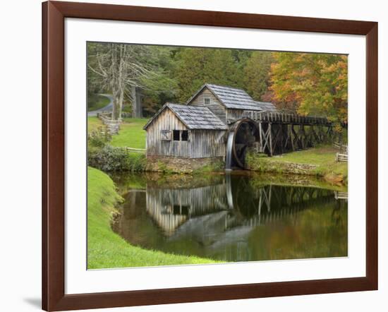 USA, Virginia, Mabry Mill. Composite of Mill and Pond-Don Paulson-Framed Photographic Print