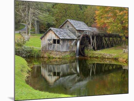 USA, Virginia, Mabry Mill. Composite of Mill and Pond-Don Paulson-Mounted Photographic Print