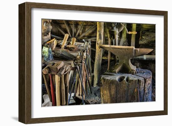 USA, Virginia, Mabry Mill. Tools in Blacksmith Shop-Don Paulson-Framed Photographic Print