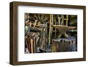 USA, Virginia, Mabry Mill. Tools in Blacksmith Shop-Don Paulson-Framed Photographic Print