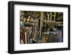 USA, Virginia, Mabry Mill. Tools in Blacksmith Shop-Don Paulson-Framed Photographic Print