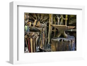 USA, Virginia, Mabry Mill. Tools in Blacksmith Shop-Don Paulson-Framed Photographic Print