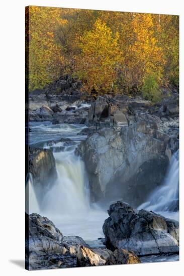 USA, Virginia, Mclean. Stream in Great Falls State Park-Jay O'brien-Stretched Canvas