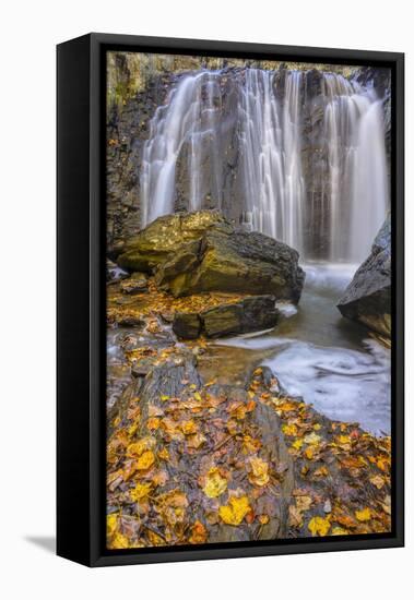 USA, Virginia, Mclean. Waterfall in Great Falls State Park-Jay O'brien-Framed Stretched Canvas