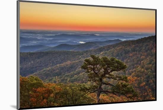 USA, Virginia, Shenandoah National Park, Sunrise along Skyline Drive in the Fall-Hollice Looney-Mounted Photographic Print