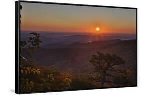 USA, Virginia, Shenandoah National Park, Sunrise along Skyline Drive in the Fall-Hollice Looney-Framed Stretched Canvas