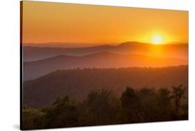 USA, Virginia. Shenandoah National Park, sunset from Naked Creek Overlook-Ann Collins-Stretched Canvas