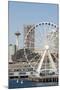 USA, WA, Seattle.Great Wheel on Pier 57 and cityscape.-Trish Drury-Mounted Photographic Print