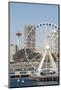 USA, WA, Seattle.Great Wheel on Pier 57 and cityscape.-Trish Drury-Mounted Photographic Print