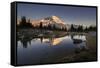 USA, WA. Tarn in Spray Park reflects Mt. Rainier at sunset in Mt. Rainier National Park.-Gary Luhm-Framed Stretched Canvas