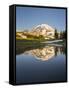 USA, WA. Tarn in Spray Park reflects Mt. Rainier in evening light at Mt. Rainier National Park.-Gary Luhm-Framed Stretched Canvas