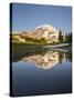 USA, WA. Tarn in Spray Park reflects Mt. Rainier in evening light at Mt. Rainier National Park.-Gary Luhm-Stretched Canvas