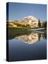 USA, WA. Tarn in Spray Park reflects Mt. Rainier in evening light at Mt. Rainier National Park.-Gary Luhm-Stretched Canvas