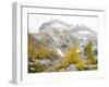 USA, Washington. Alpine Lakes Wilderness, Enchantment Lakes, Golden Larch trees and McClellan Peak-Jamie & Judy Wild-Framed Photographic Print