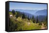 USA, Washington. Backpackers on Cowlitz Divide of Wonderland Trail-Gary Luhm-Framed Stretched Canvas